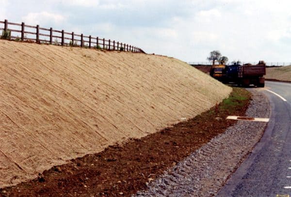 Soilsaver biodegradable erosion control road side